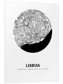 Stampa su PVC Mappa della città di Lisbona