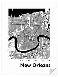 Naklejka na ścianę City map of New Orleans