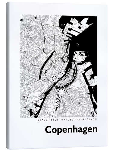 Obraz na płótnie City map of Copenhagen IV