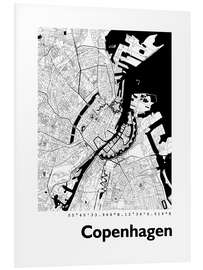 Tableau en PVC Plan de la ville de Copenhague IV