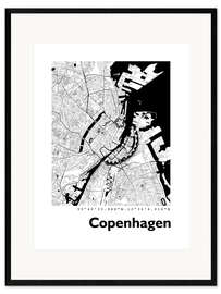 Framed art print City map of Copenhagen IV