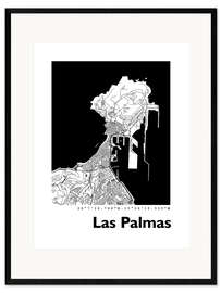 Innrammet kunsttrykk Map of La Palma