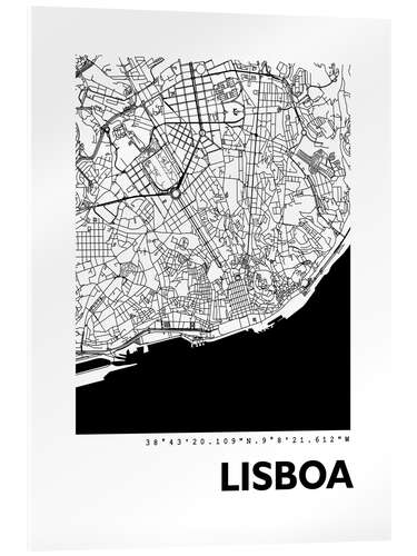 Acrylic print City map of Lisbon