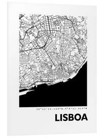 Foam board print City map of Lisbon