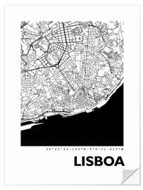 Wall sticker City map of Lisbon