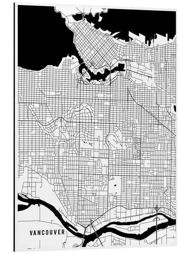 Stampa su alluminio Vancouver Canada Map