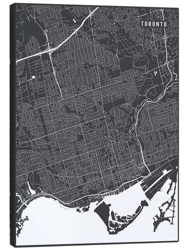 Stampa su tela Toronto Canada Map