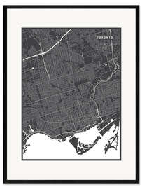 Ingelijste kunstdruk Toronto Canada Map