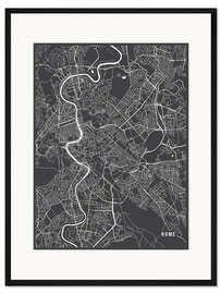 Gerahmter Kunstdruck ROM ITALIEN MAP