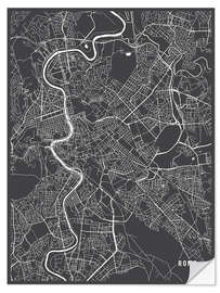 Muursticker Rome Italy Map