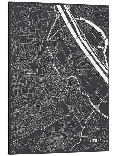 Aluminium print Vienna Austria Map