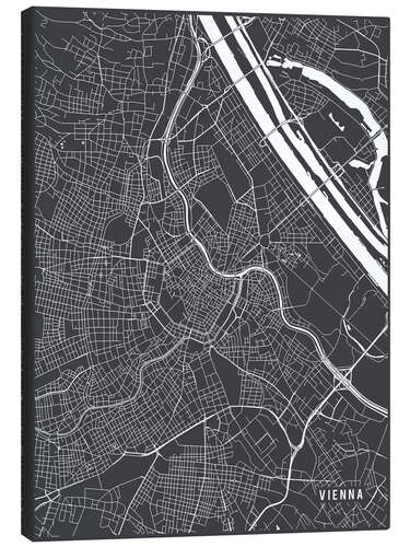 Stampa su tela Vienna Austria Map