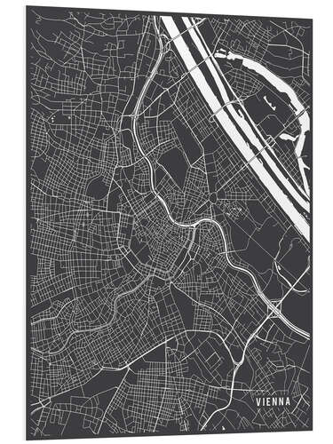 Foam board print Vienna Austria Map