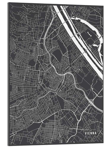 Quadro em plexi-alumínio Vienna Austria Map