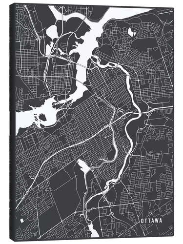 Tableau sur toile Ottawa Canada Map