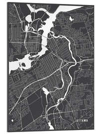 Quadro em plexi-alumínio Ottawa Canada Map