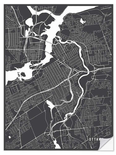 Autocolante decorativo Ottawa Canada Map