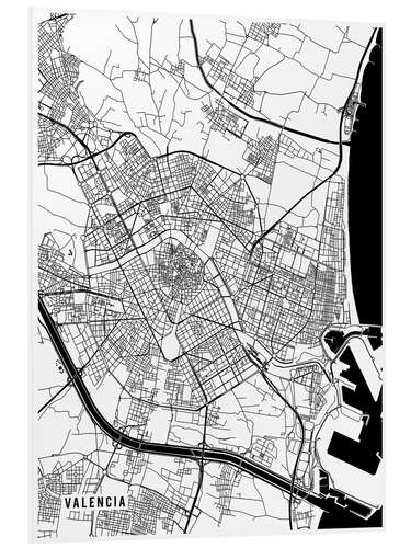 PVC print Valencia Spain Map