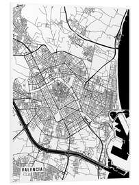 Foam board print Valencia Spain Map