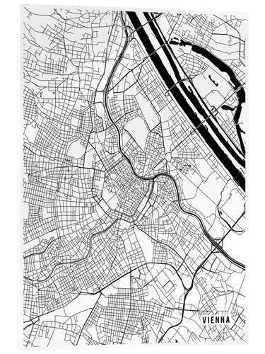 Akryylilasitaulu Vienna Austria Map