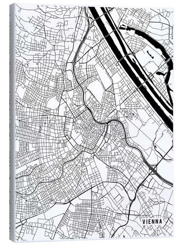 Canvas print Vienna Austria Map