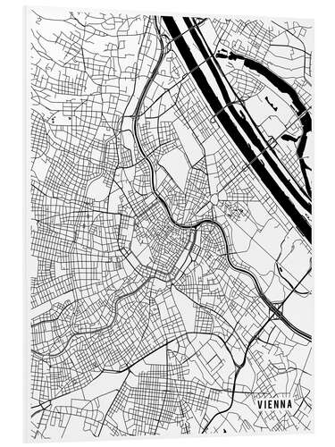 Cuadro de PVC Vienna Austria Map