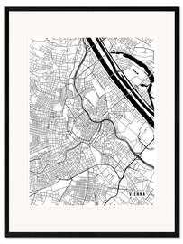 Stampa artistica con cornice Vienna Austria Map