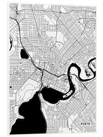 Cuadro de PVC Mapa de Perth