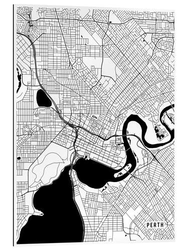 Cuadro de plexi-alu Mapa de Perth