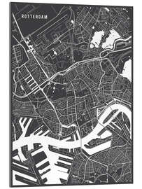 Acrylic print Rotterdam Netherlands Map