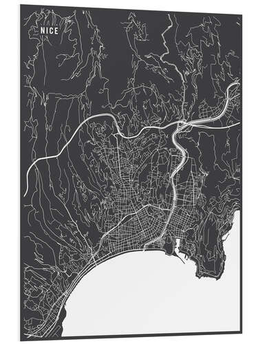 Hartschaumbild Nizza Frankreich Karte