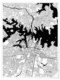 Naklejka na ścianę Sydney Australia Map