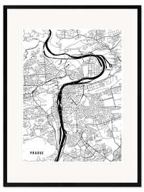 Plakat artystyczny premium w ramie Prague Czech Republic Map