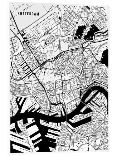 Acrylglas print Rotterdam Netherlands Map