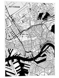 Akryylilasitaulu Rotterdam Netherlands Map