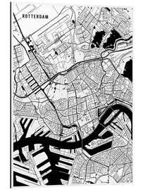 Tableau en aluminium Rotterdam Netherlands Map