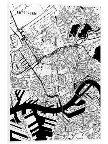 Tableau en PVC Rotterdam Netherlands Map