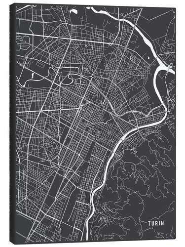 Stampa su tela Turin Italy Map