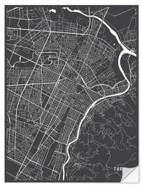 Autocolante decorativo Turin Italy Map