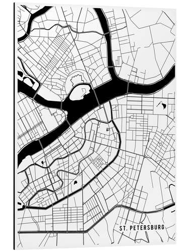 Cuadro de aluminio St Petersburg Russia Map