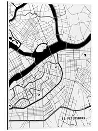 Tableau en aluminium St Petersburg Russia Map