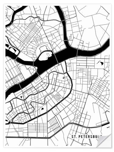 Naklejka na ścianę St Petersburg Russia Map