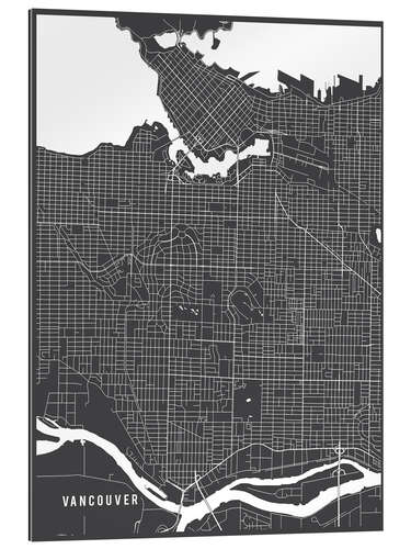 Quadro em plexi-alumínio Vancouver Canada Map