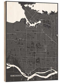 Quadro de madeira Vancouver Canada Map