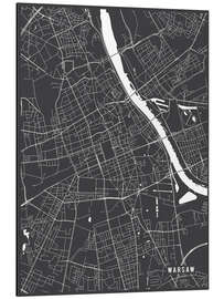 Cuadro de aluminio Warsaw Poland Map