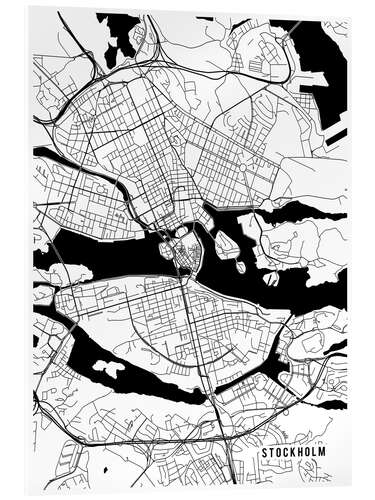 Acrylic print Stockholm Sweden Map