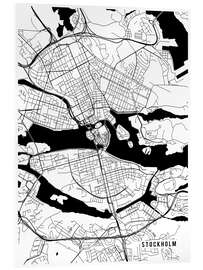 Akryylilasitaulu Stockholm Sweden Map