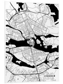 Foam board print Stockholm Sweden Map