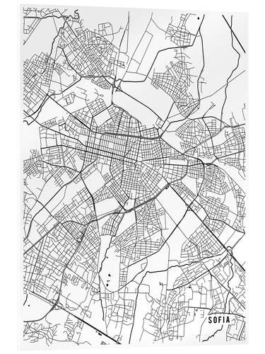 Akrylglastavla Sofia Bulgaria Map