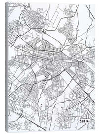 Canvas print Sofia Bulgaria Map